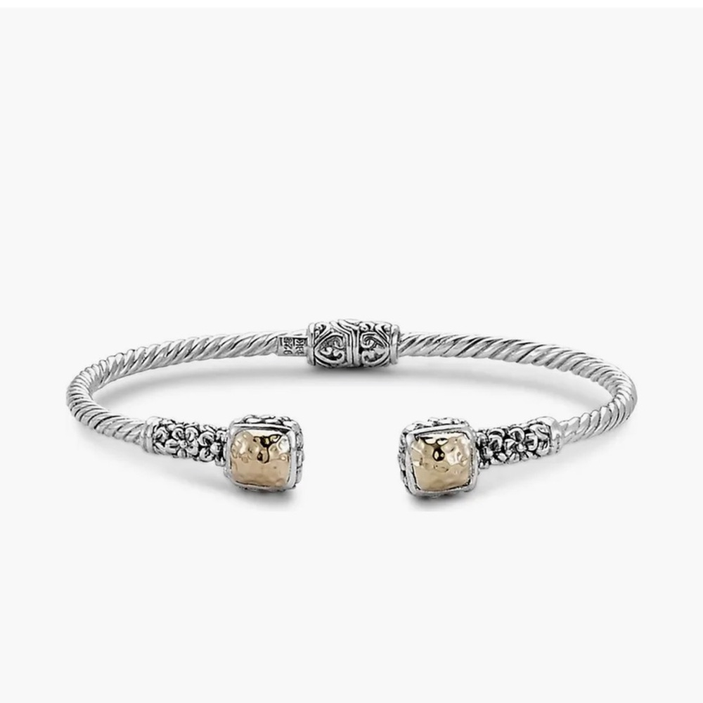 Samuel B. Floral Design Hinged Cuff Bracelet